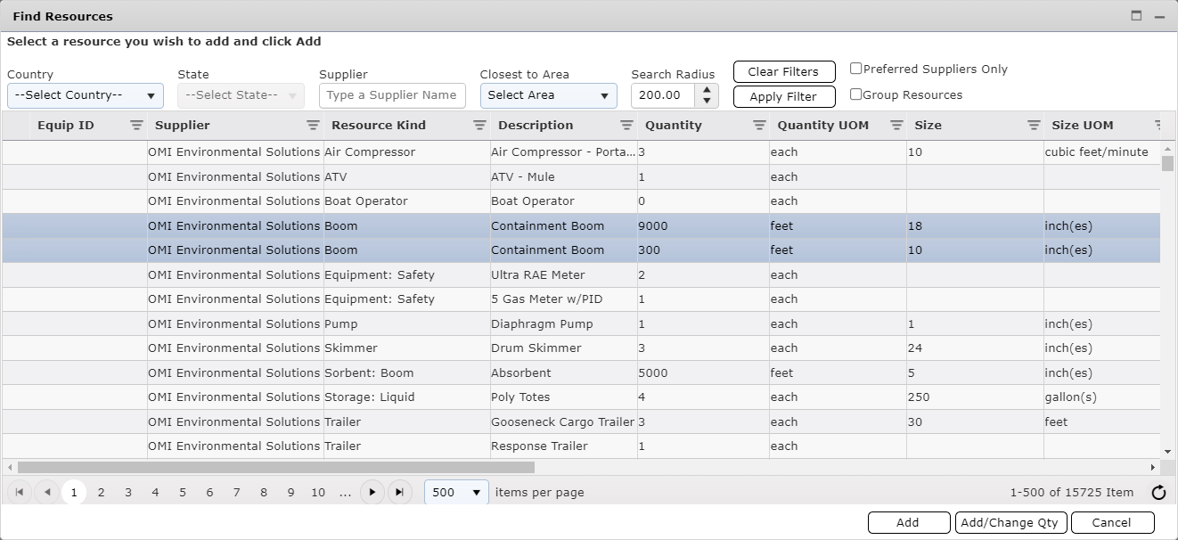 Resource Update Table Format Common - Find Resources