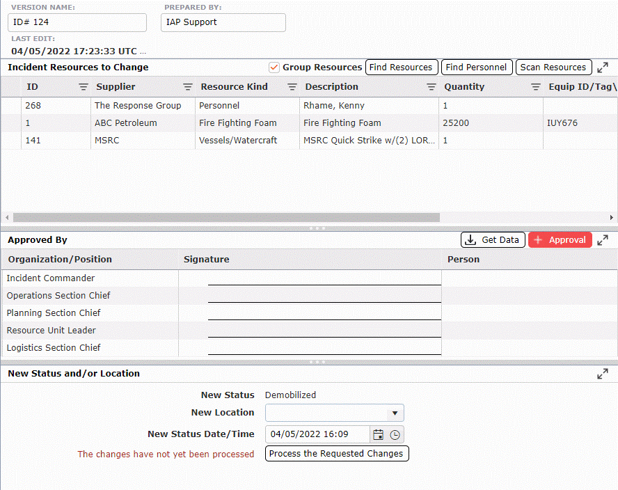 ICS 221 - Demob Check Out