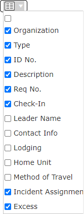 ICS 238-CG - Demob Tracking Table