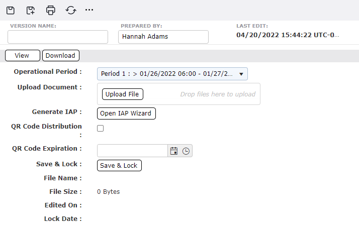 Incident Action Plan Wizard